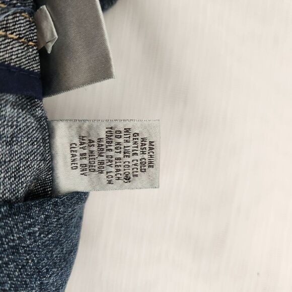 Jean Jacket Women's 0 Blue Denim Distressed Pockets Retro Boho Hippie Chico's - Picture 9 of 13